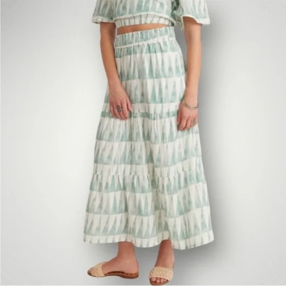 Marine Layer Corinne Geo Gauze Maxi Skirt XL - Picture 2 of 7